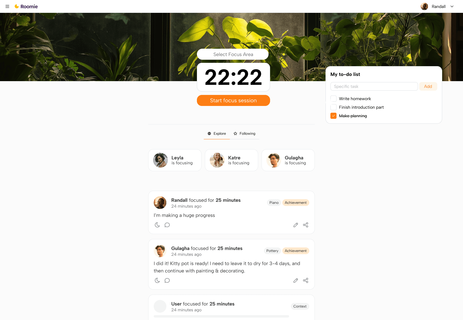 Roomie app screenshot